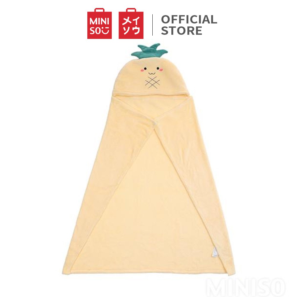 Miniso Selimut Lucu dengan Hoodie Selimut rekreasi kantor Tetap hangat Tidur sebentar selendang-Pineapple
