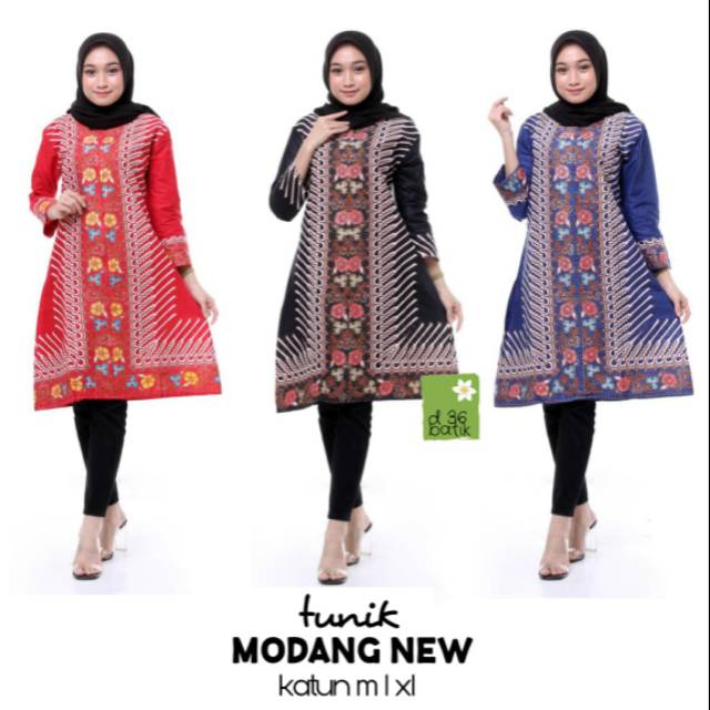 Tunik Modang New Atasan batik kerja modern kasual elegan kondangan