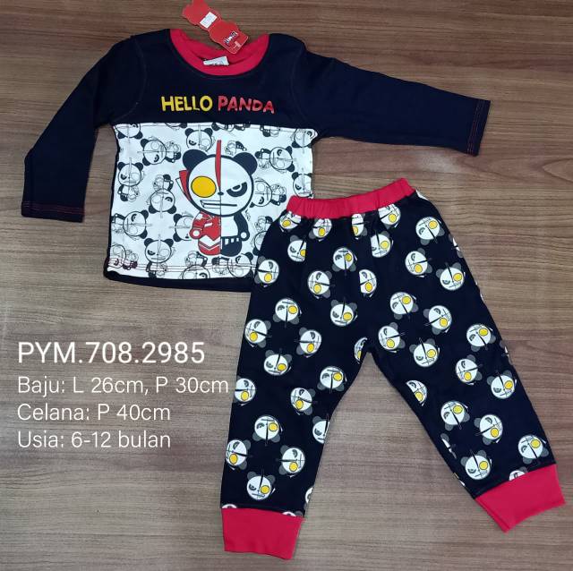 Piyama bayi cowok 3-12 bulan / baju dan celana tidur bayi / pakaian tidur bayi