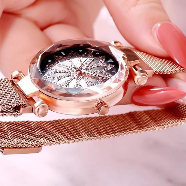 PA JAM TANGAN MURAH WANITA RANTAI MAGNET IMPORT GROSIR BUNGA DAISY KOREA FASHION QUARTZ CC005