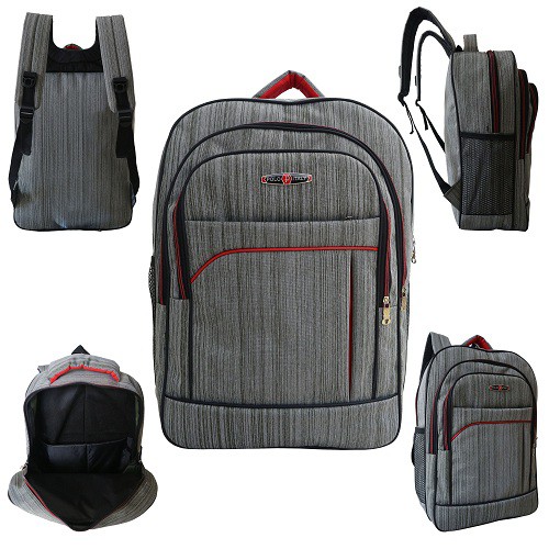 Tas Ransel Gendong Kerja Kantor Sekolah Pria Wanita Cordura Abu Tebal