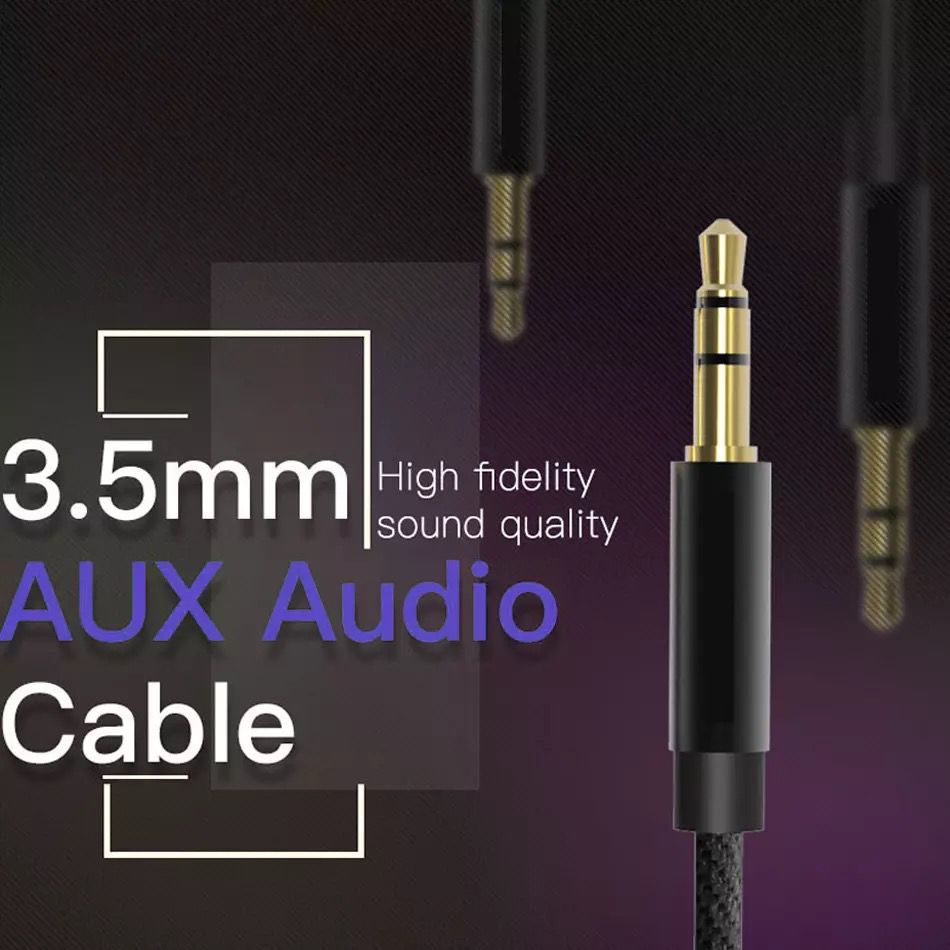 [RO ACC] KABEL AUDIO AUX NANVAN METAL 1X1 JACK 3.5MM DARI HP KE SPEAKER / MOBIL