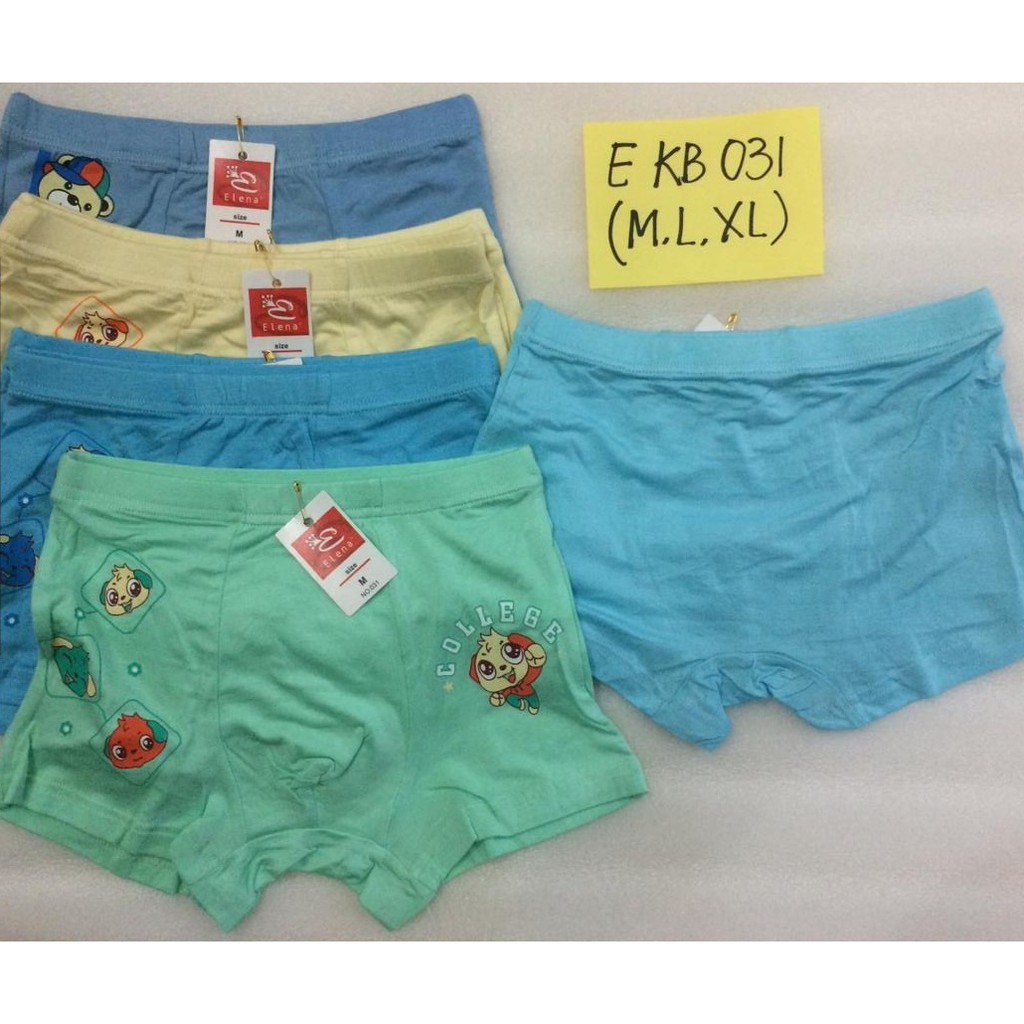 Celana Dalam Boxer Elena Anak Laki Katun Super Soft / CD Anak Cowok 033, 034, 031, 63010 &amp; 61029