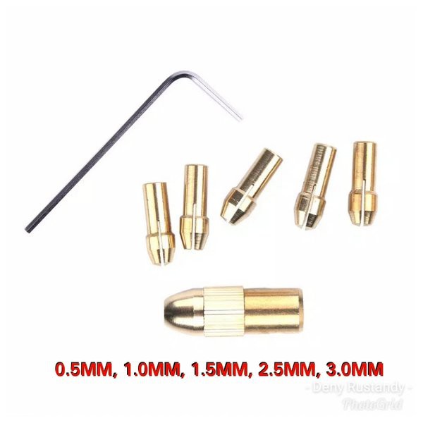 Kepala Bor Mini Collet Chuck Mini Drill Set 7pcs