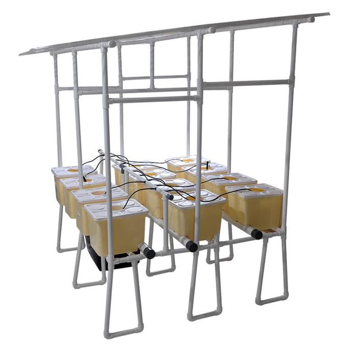 PROMO JIRIFARM STARTERKIT HIDROPONIK DUTCH BUCKET 12 POT ATAP SOLARTUF TERATAS