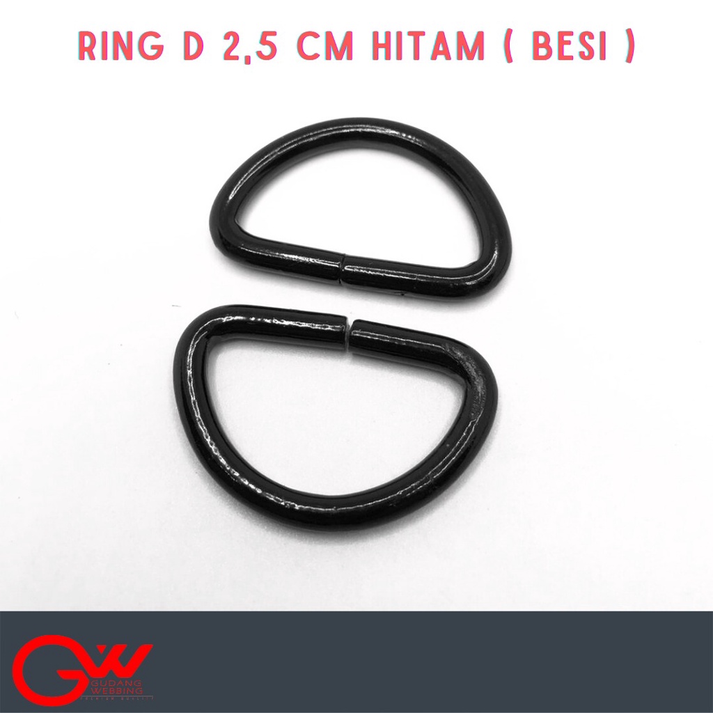 RING D BESI / RING D 25 MM / RING D 2,5 CM HITAM