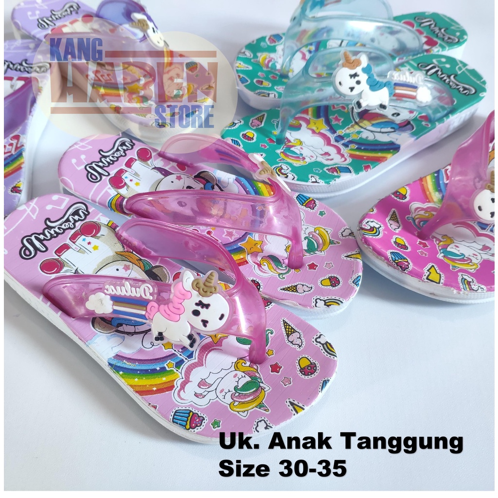 Sandal Jepit Anak Kecil Perempuan Tanggung Gambar Karakter Unicorn Dulux 283CUNC