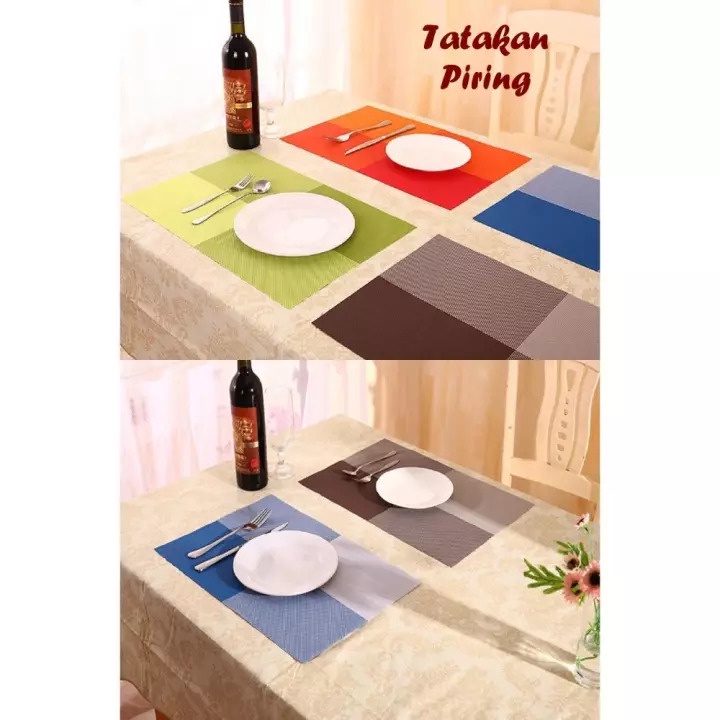 Trend-Tatakan piring alas makan table mat PVC anti slip dekorasi meja Alas meja