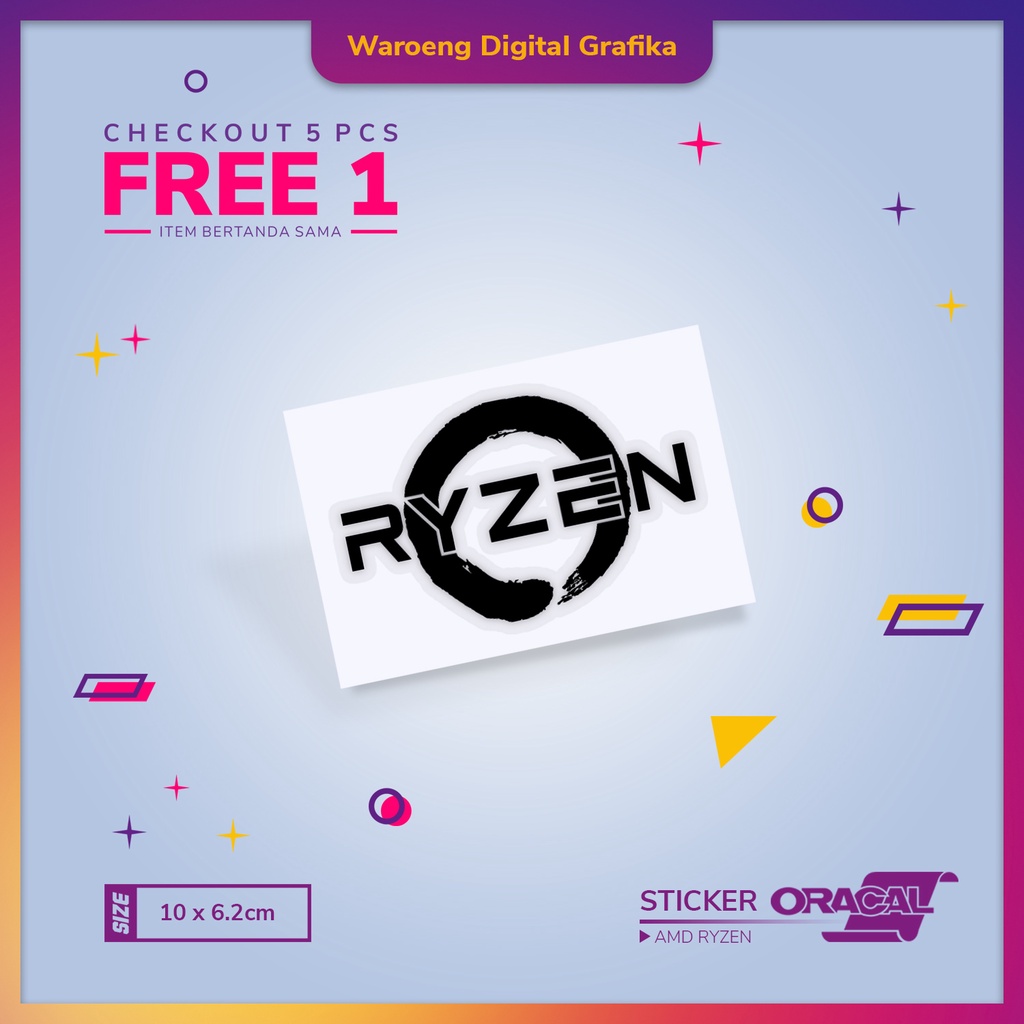 Cutting Sticker PC / Laptop AMD Ryzen | Stiker Ryzen | Decal Ryzen