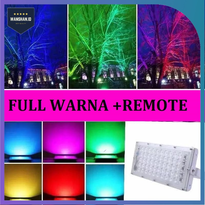 [WS] Light IP65 Lampu Tembak 50WAT WARNA WARNI LAMPU SOROT 50W  RGB SMD LED Flood