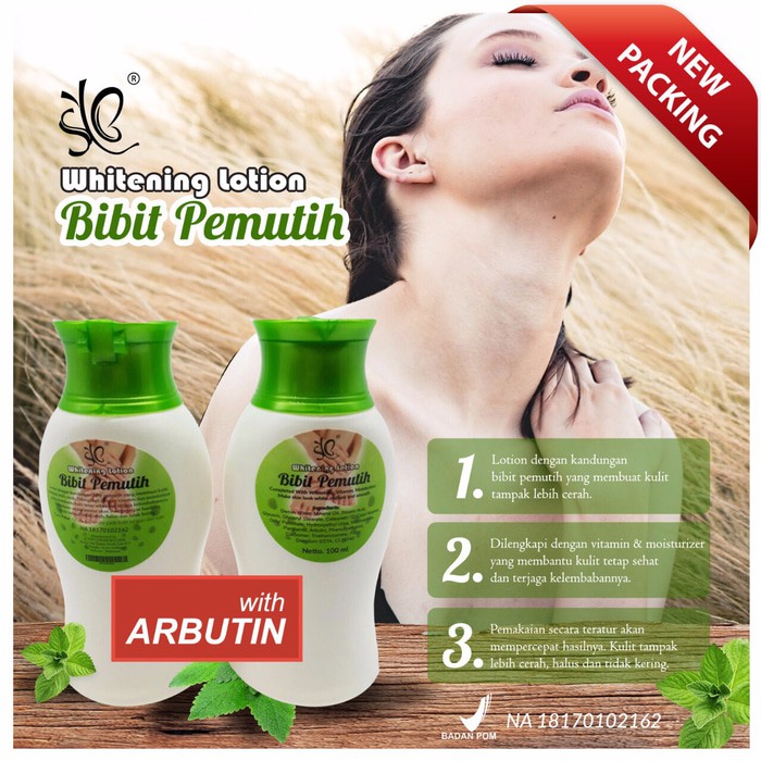 NEW BIBIT PEMUTIH WITH ARBUTIN BY SYB BPOM (tutup hijau )