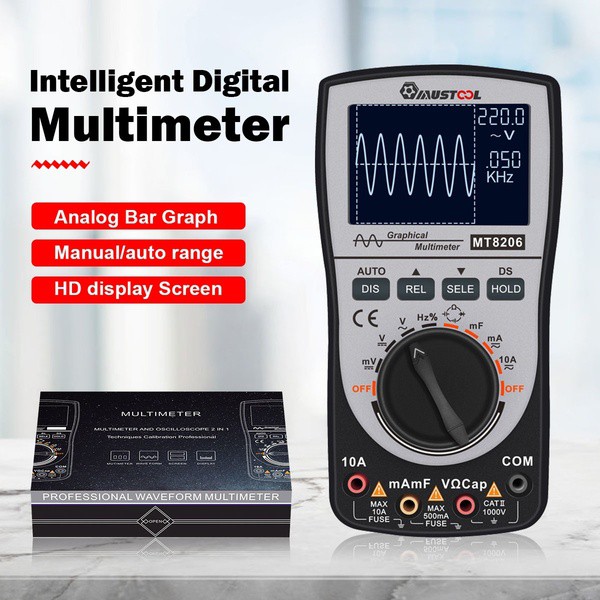 (READY) Multimeter MUSTOOL MT8206 Professional Handheld LED Scopemeter Oscilloscope Multimeter