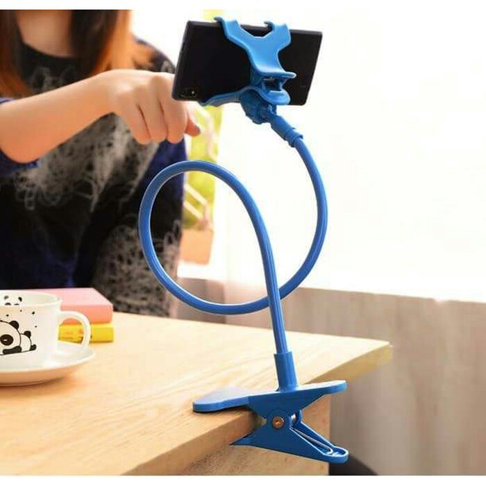 Lazy Tripod Phone Holder Model Panjang 4 Cakar Bisa Tempel di Meja,dll
