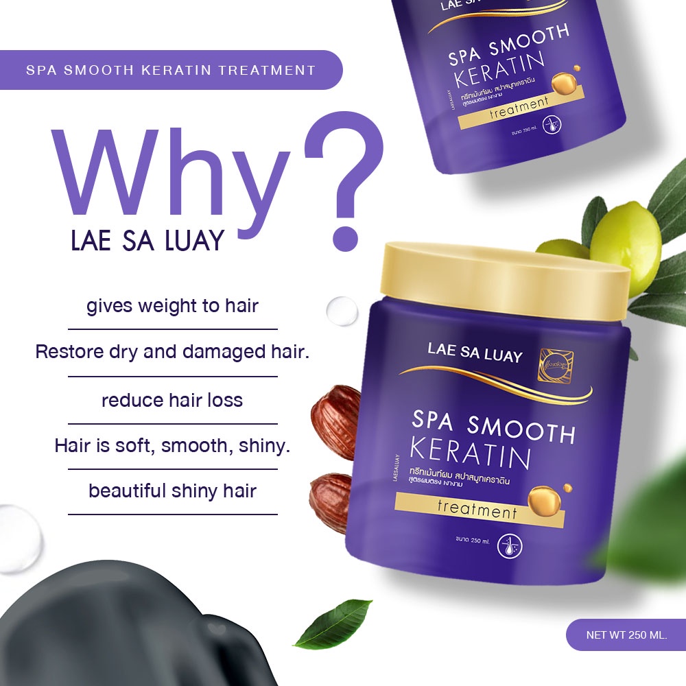 LAE SA LUAY HAIR SPA SMOOTH KERATIN / MASKER RAMBUT / CREAMBATH / KERATIN / HAIR TREATMENT / BPOM