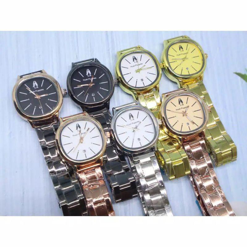 Cod Jam Tangan Wanita Fashion Korea Hush Puppies Tanggal HP30 Rantai Steel