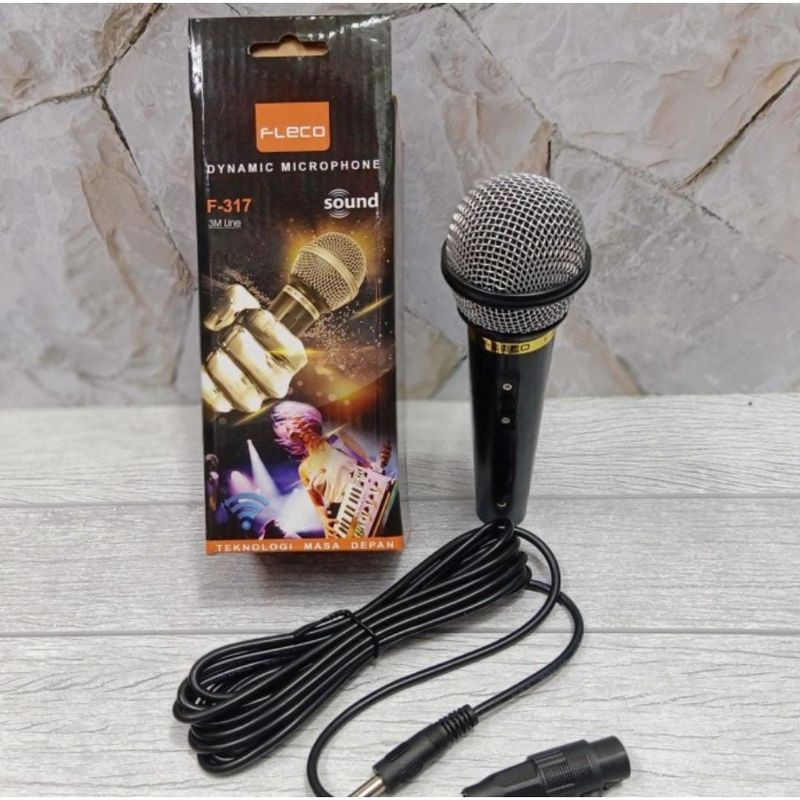 Promo Terbaru!!! Microphone Fleco F-317 / F-318 Mic Kabel Bisa Untuk Karaoke Dan Acara Berkualitas Terbaik