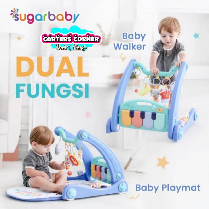 SUGAR BABY WALKER 2 IN 1 PLAYMAT SUGAR BABY PUSH WALKER + PLAYMAT BABY PIANO PLAYMAT MAT &amp; MATRAS MAINAN MUSIK PLAY GYM WALKER SB 8013/SB 8019 / SB 8017