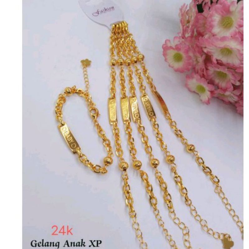 Perhiasan Gelang Rantai Anak&Bayi  Lapis Emas 24K