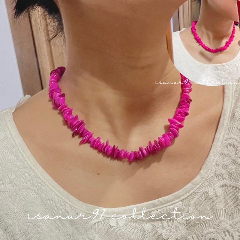 ISANUR97 | Kalung Beads Mutiara Choker Bead Mutiara Baru Kalung Batu