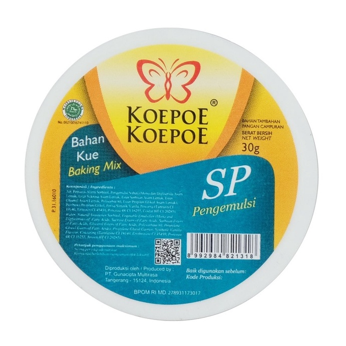 

Koepoe SP 30gr Pengemulsi Kue - Koepoe-Koepoe Pengembang Bolu - Pengembang Kue Sponge