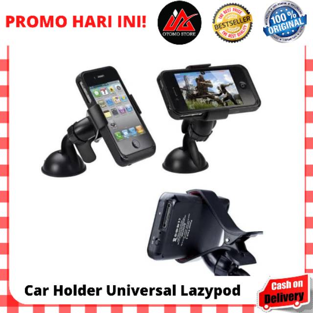 CAR HOLDER UNIVERSAL Lazypod Phone Holder 360 Derajat Car Holder Hp Mobil Phone Mount Handphone Gps