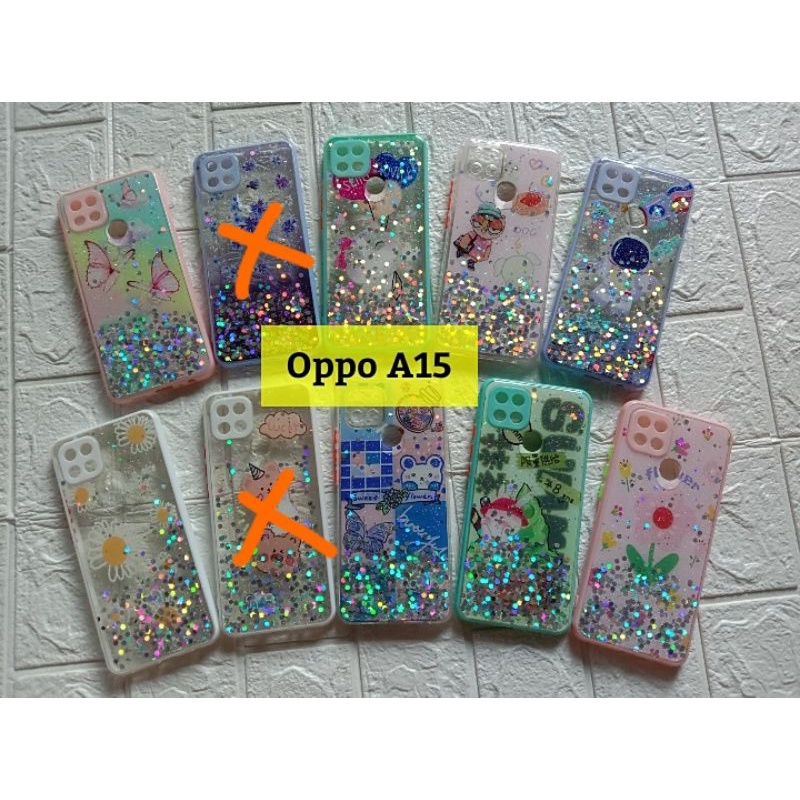 TERBARU SOFTCASE CASE OPPO A15 PROTECT KAMERA GLITER TANAM MOTIF KARAKTER