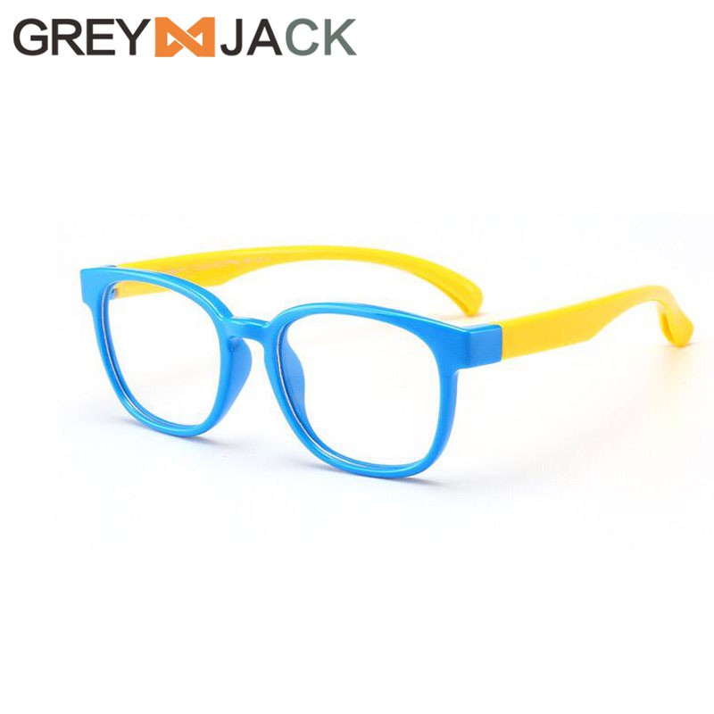 Grey Jack/Kacamata ANAK anti radiasi blueray komputer HP TV TR90/ FA8158-C5biru kuning