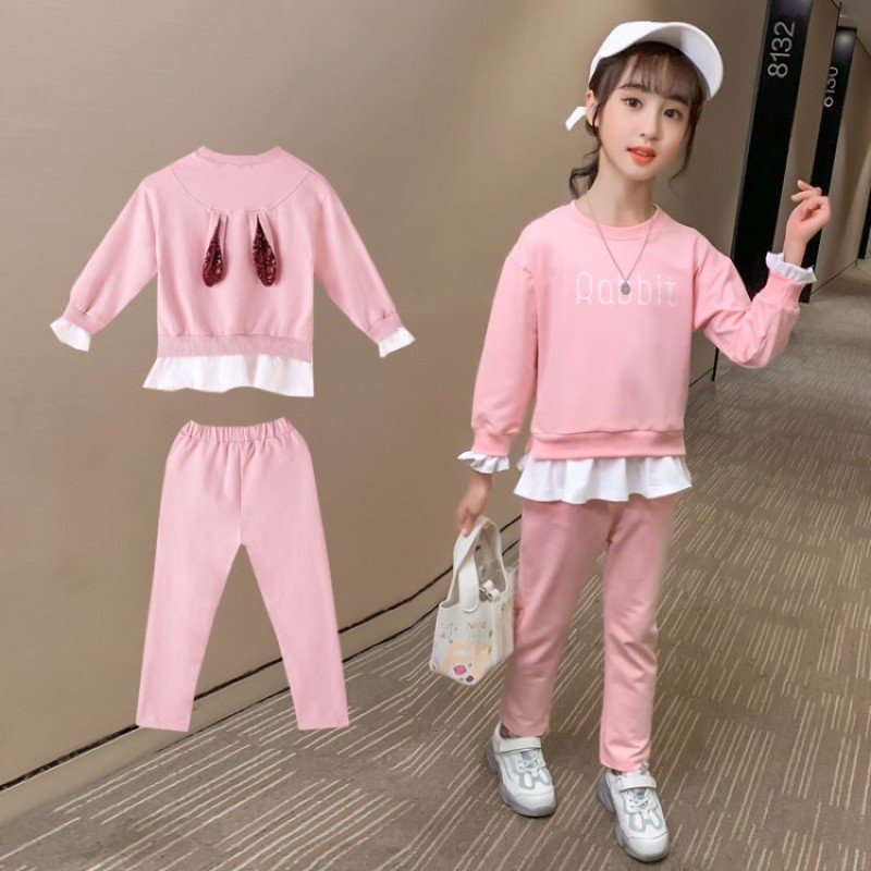 one set anak  cewek import  baju  perempuan anak  korean  style 