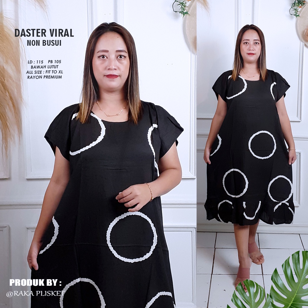 DASTER RUFFLE | DASTER VIRAL MOTIF | DASTER KEKINIAN | DASTER RAYON MURAH BAWAH LUTUT NON BUSUI-MOTIF 22