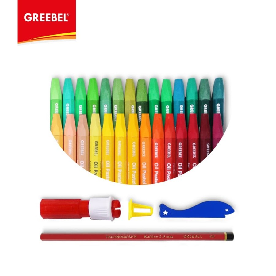 Krayon Greebel Kids Oil Pastel Crayon 55 Color/ Warna