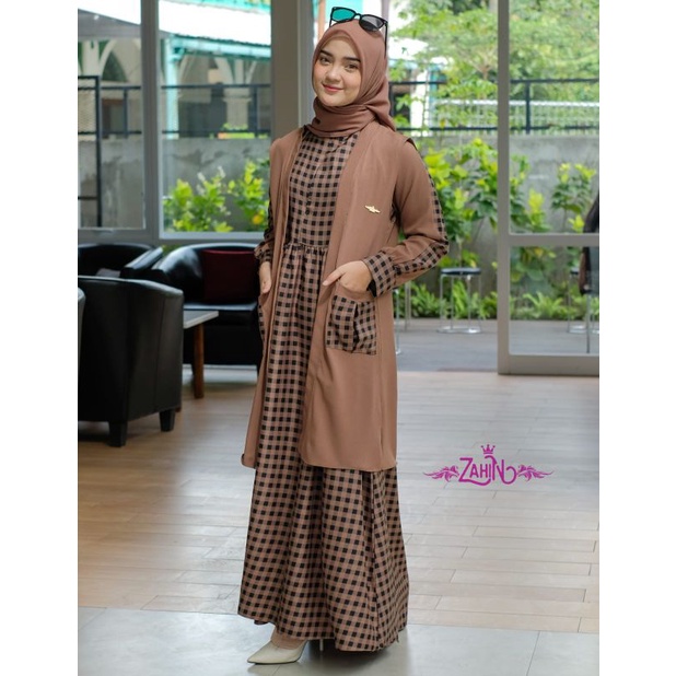 Andara set cardi By Zahin/dress/gamis/lebaran/terbaru