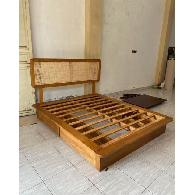 Dipan jati dipan minimalis tempat tidur kayu jati dipan rotan dipan laci tempat tidur laci dipan kom