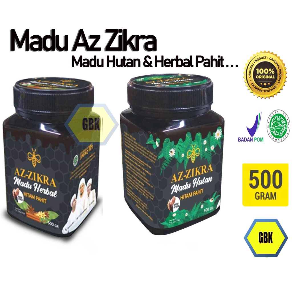 Madu Az Zikra / Madu Hutan dan Madu Herbal Hitam Pahit Asli 100% - Original BPOM