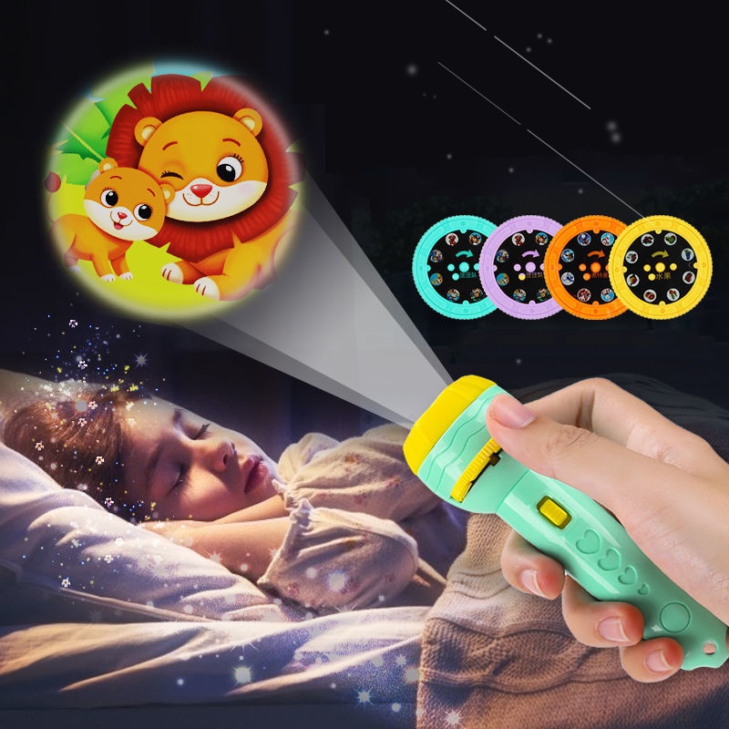 Mainan Anak Senter Proyektor Mini / Mainan Proyektor Gambar / Mainan Edukasi Anak / Fun Flashlight Torch / Mainan Anak Senter Proyektor Lampu Malam Dengan 24 Gambar Mainan Edukasi