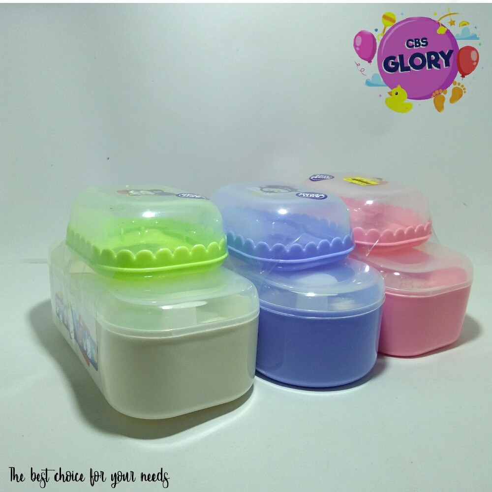 Tempat Bedak Bayi Lusty Bunny Free Puff Anti Pecah/Wadah Bedak Bayi