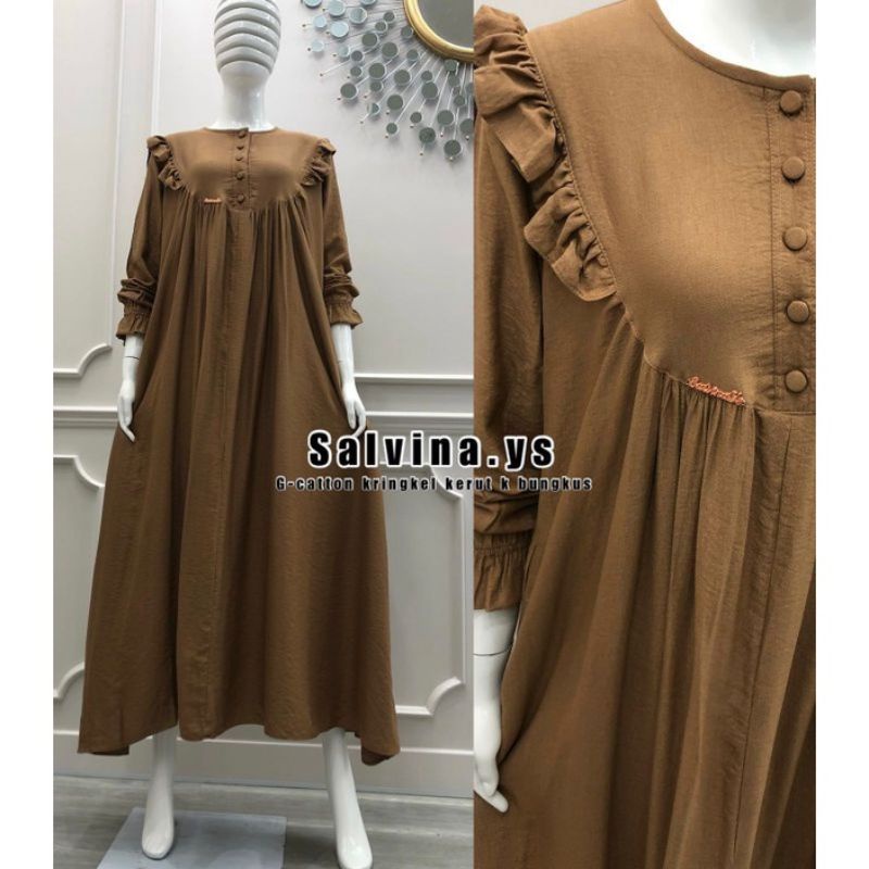 Jual Gamis salvina Ys ori kringkel kancing bungkus | Shopee Indonesia