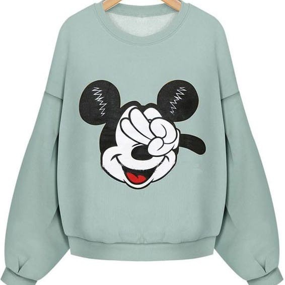 Sweater Wanita Motif Mickey Korea Style Sweater Wanita Murah Sweater Cewek Kekinian Sweater Import