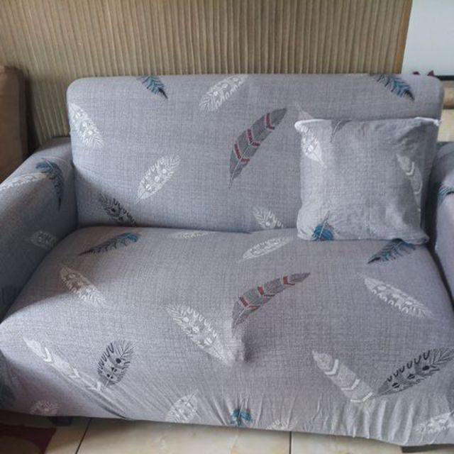 Cover Sofa 2 Seater Dudukan Import Elastis Stretch Sarung Penutup Pelindung Sofa