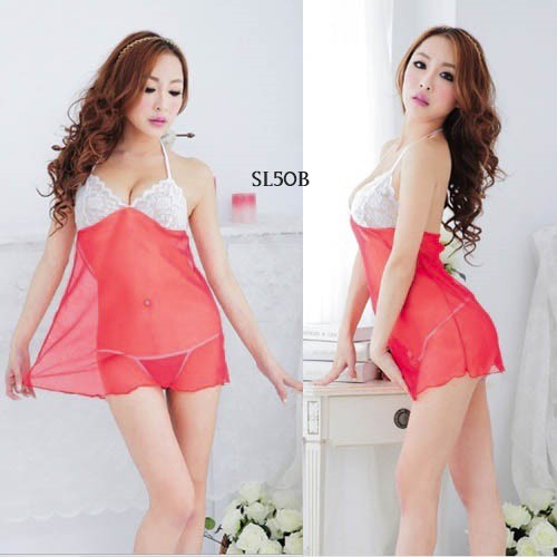 [BISA COD] SEXY LINGERIE SLEEPWEAR BAJU TIDUR WANITA DEWASA MERAH SL50B