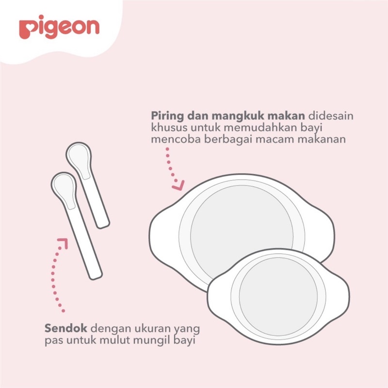 PIGEON Feeding Set with Training Cup System Ju Feeder 6+ Months 6 + Month BPA Free Set Peralatan Makan Bayi Besar Large Gift Kado Hadiah MPASI Bayi Baru Lahir Lahiran 6 Bulan