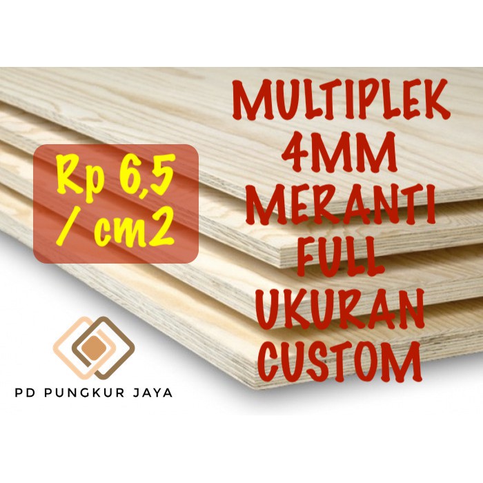TRIPLEK / MULTIPLEK 4MM MERANTI FULL UKURAN CUSTOM