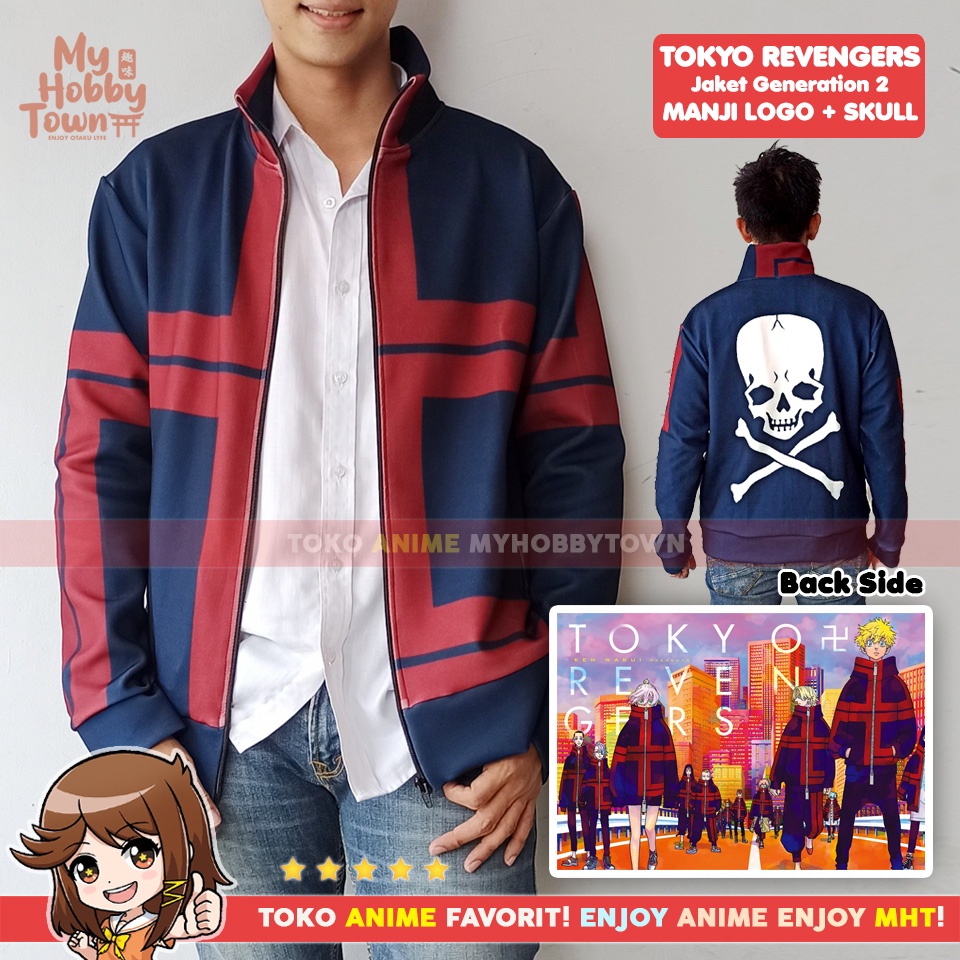 Jaket Anime Full Print Tokyo Revengers Manji Skull Generation 2 Senju Kawaragi Takemichi Hanagaki Chifuyu Matsuno