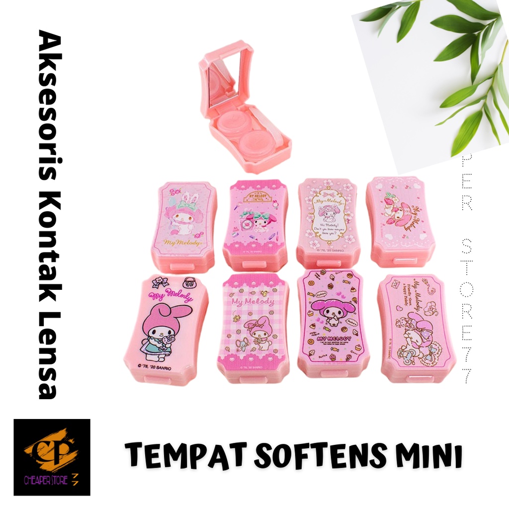 TEMPAT SOFTLENS MINI KACA PINK RANDOM