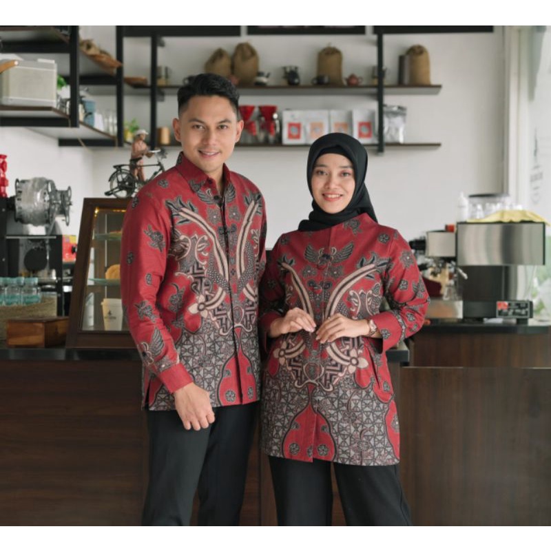 Batik Pasangan Couple sarimbit Batik Pria dan Wanita Batik Seragam G22