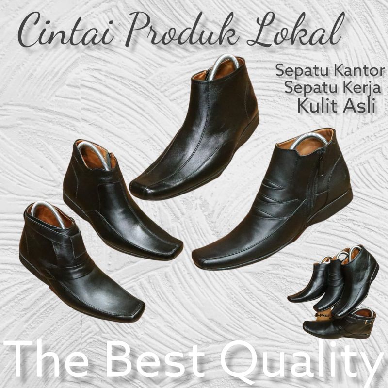 Sepatu Pantovel Bally Boots Kulit Asli Original