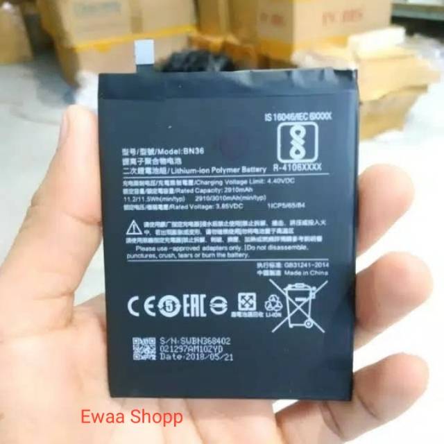 BATERAI BATTERY BATRE ORIGINAL 100% XIAOMI MI6X /MIA2 (BN36)