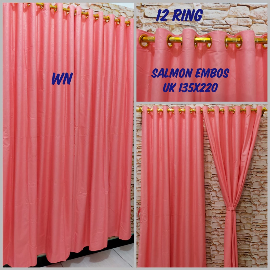 Waty grosir Gorden Polos Embos 12 Ring Smokring Besar UK 135X220CM Homemade