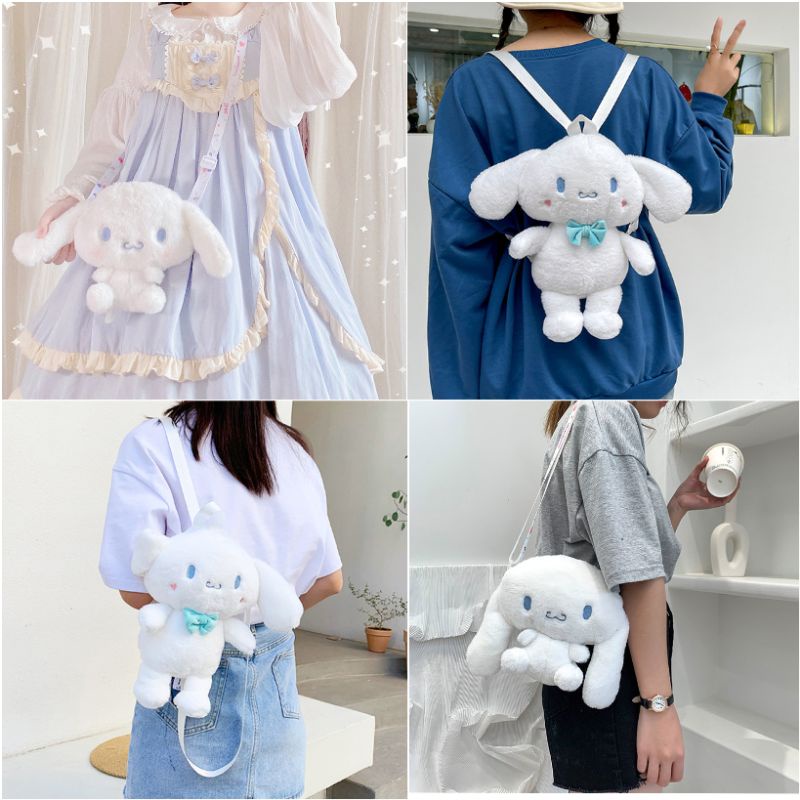 Drozenb Tas Selempang Boneka Bahan Plush Model Korea/Slingbag Boneka Lucu Model Korea/Tas Boneka Plush Korea Motif Kartun