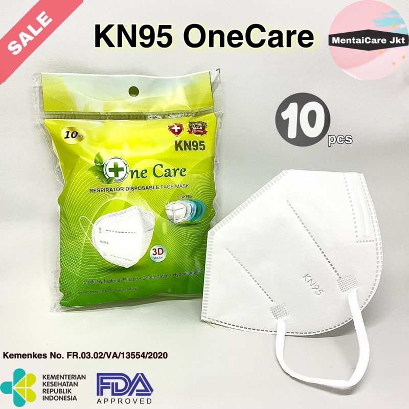 Chasa OneCare KN95 Saset POUCH isi 10pcs Kn 95 anti virus 5ply earloop disposable