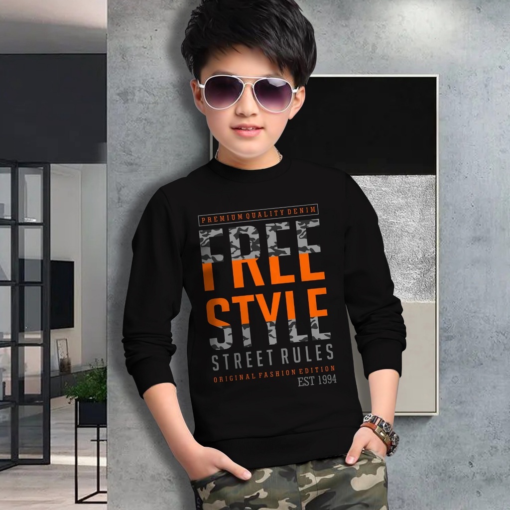 Switer Free Style Terbaru / Sweater Anak Laki-laki /  Sweeter Gaming Bahan Babyterry / FLAVA_STORE